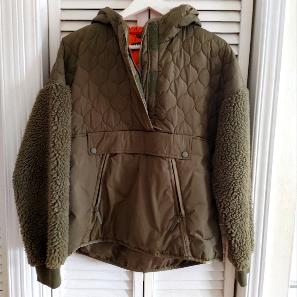 Zara Army Green Winter Anorak